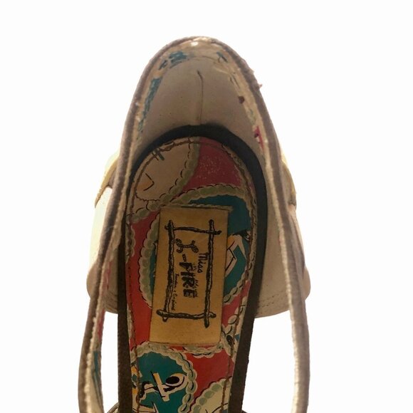 2013 Miss L Fire Parade Mocha Mousse Yellow Caramel Ribbon Lace-Up Suede Pumps - Picture 3 of 8